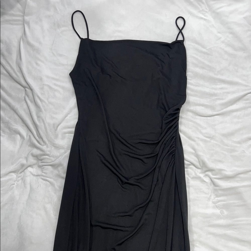 Elegant Black Spaghetti Strap Dress